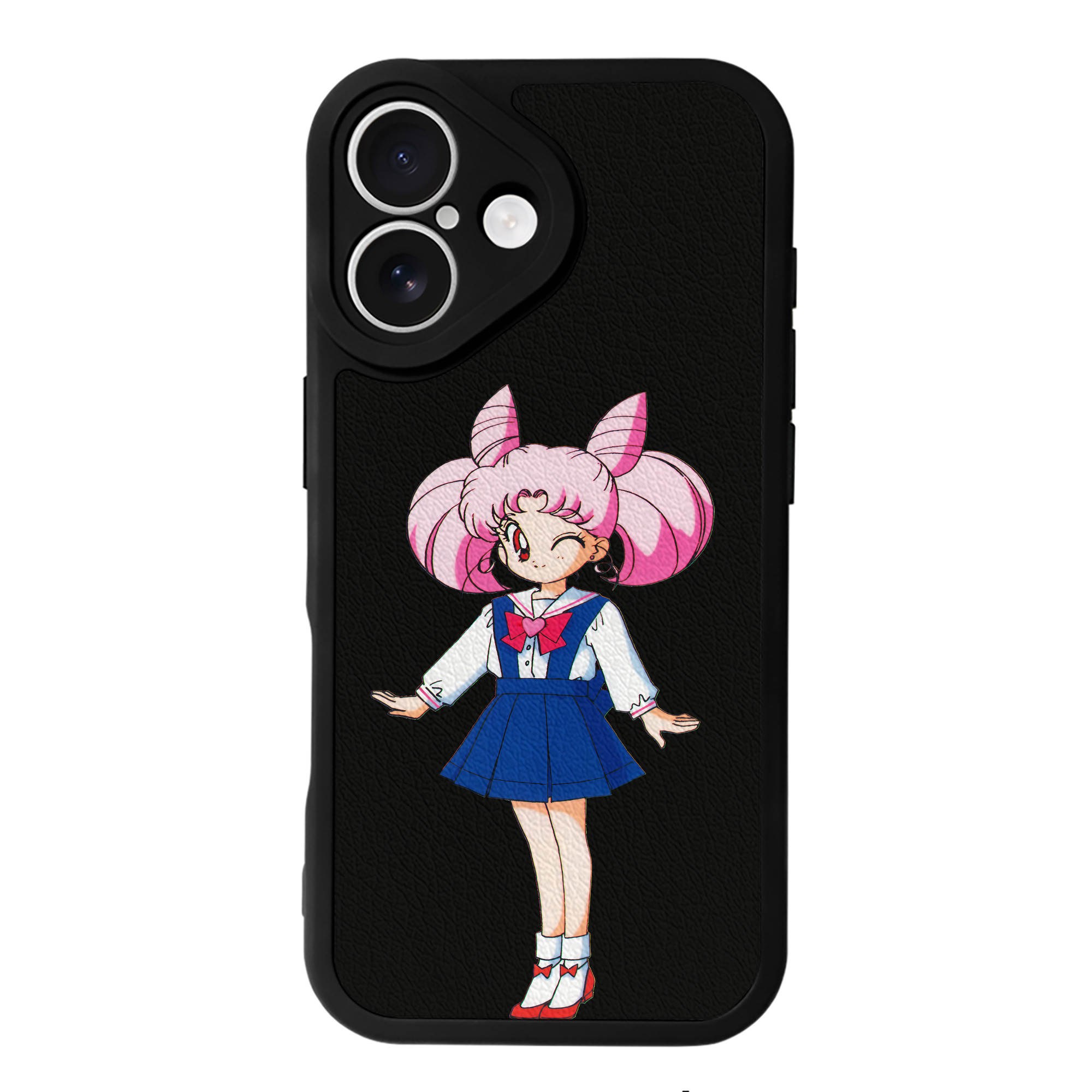 （画像用） 美少女戦士セーラームーン ちびうさ Sailor Moon Chibiusa Tsukino Usagi Small Lady Serenity 【iPhone 16シリーズ対応】シリコンスマホケース（レザー調） 材質：シリコン